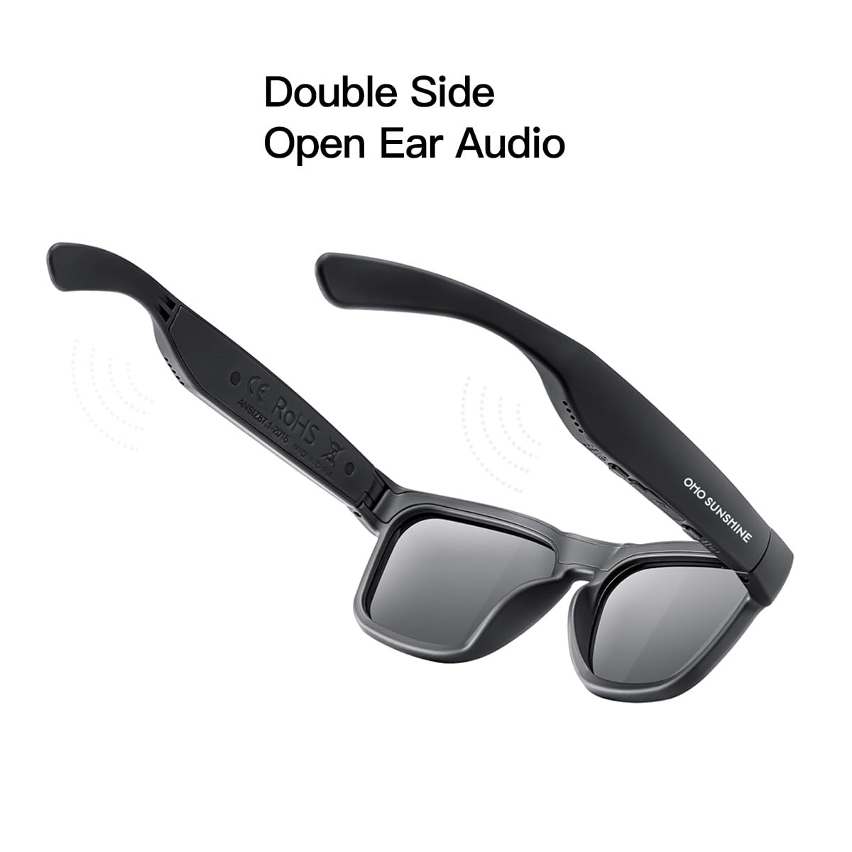 OhO Smart Glasses,Polarized Sunglasses with Bluetooth Speaker,Athletic/Outdoor UV Protection and Voice Control,