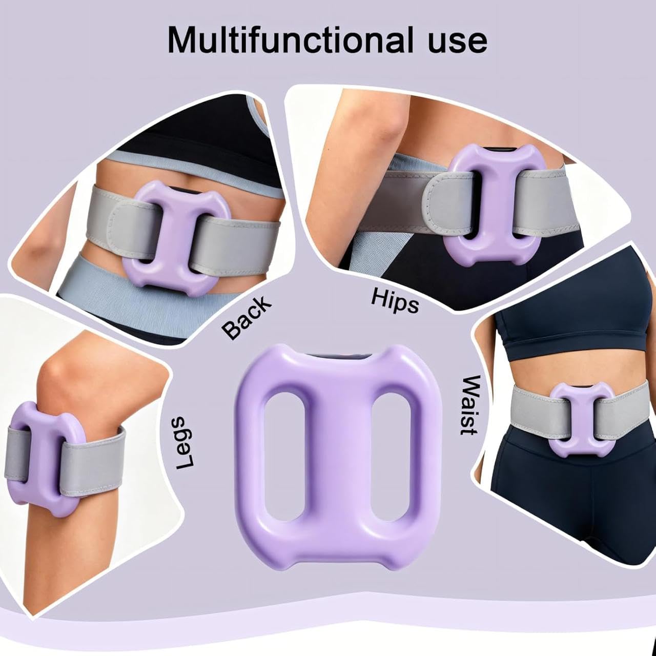 Fascial Massage Ring Percussion Muscle Ring Massager with Belt for Muscle Relaxation Legs Mini Gun Massager for Full Body Massage | Relief & Relaxation for Men and Women | autometic shut off after 15 min (Purple)