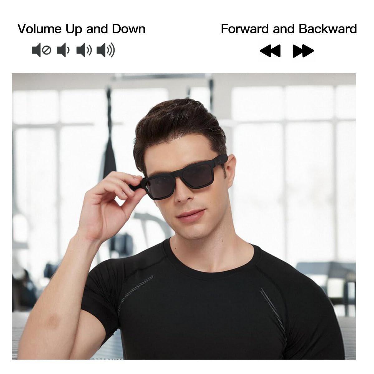 OhO Smart Glasses,Polarized Sunglasses with Bluetooth Speaker,Athletic/Outdoor UV Protection and Voice Control,
