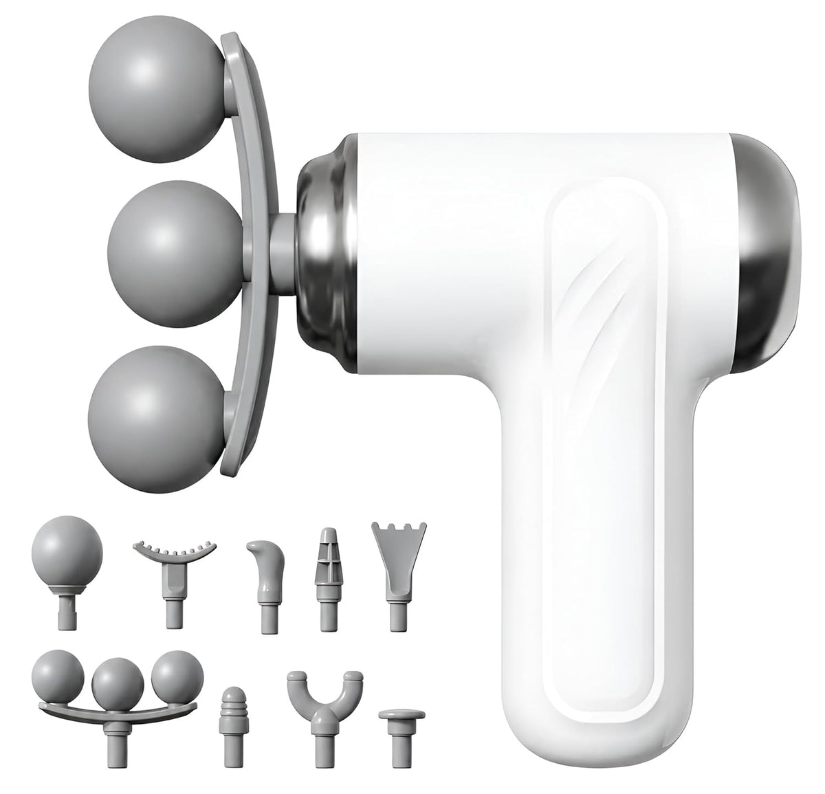 Massage Gun for Pain Relief & Muscle Recovery, Deep Tissue Percussion Massager with 6 Heads, Long Battery Life, Quiet Portable Handheld Body Massager for Gym & Home Use