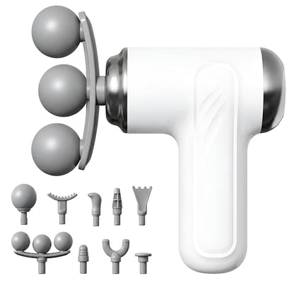 Massage Gun for Pain Relief & Muscle Recovery, Deep Tissue Percussion Massager with 6 Heads, Long Battery Life, Quiet Portable Handheld Body Massager for Gym & Home Use