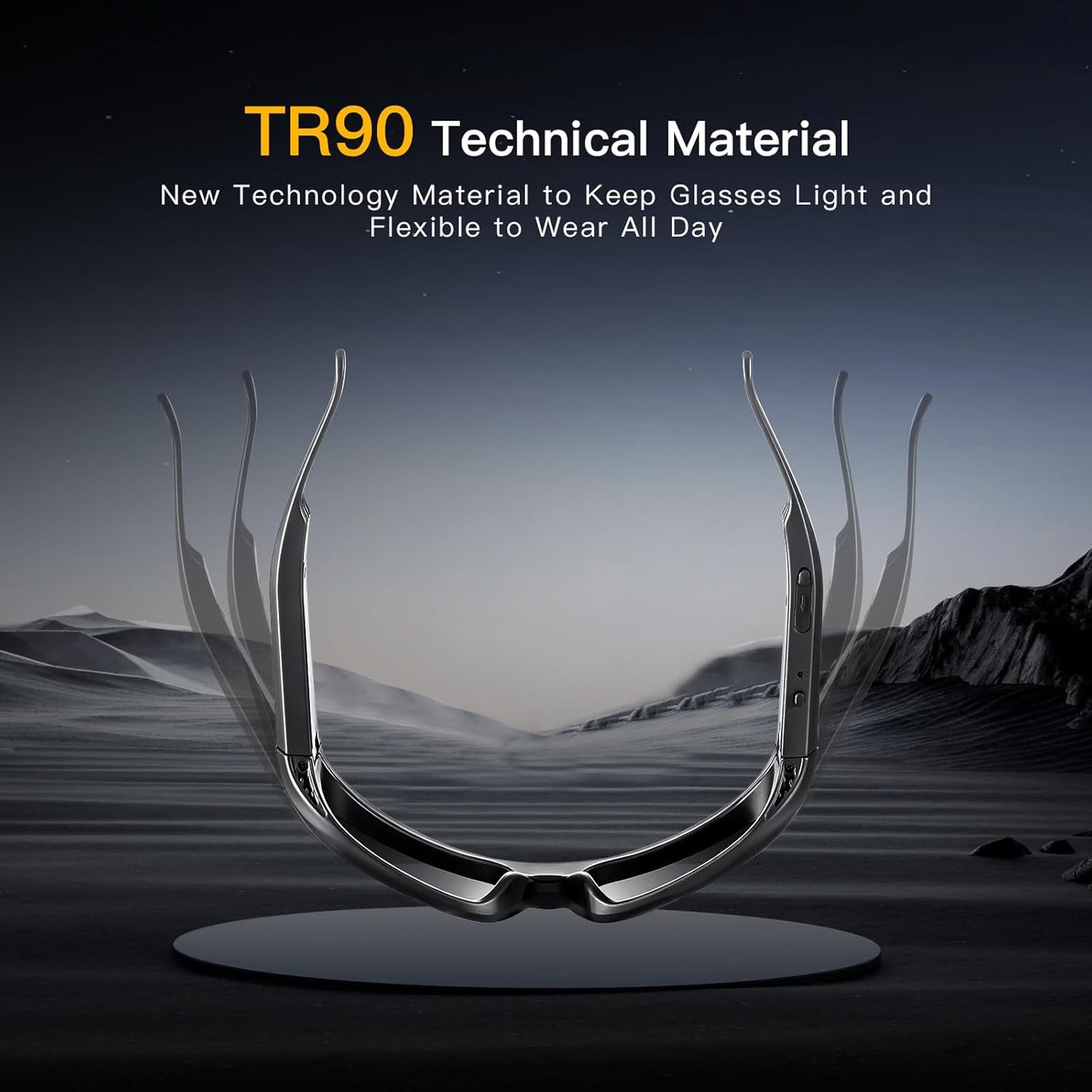 OhO Smart Glasses,Polarized Sunglasses with Bluetooth Speaker,Athletic/Outdoor UV Protection and Voice Control,