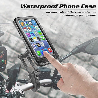 Bike/Scooty Mobile Stand, Waterproof Cell Phone Mount Holder, Universal Bikes Handlebar Sensitive Touch Screen, Fit 4-7.2 Inches All Smartphones Adjustable 360° Rotation