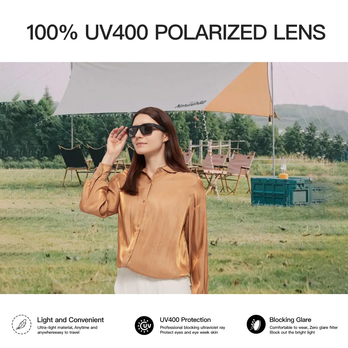 OhO Smart Glasses,Polarized Sunglasses with Bluetooth Speaker,Athletic/Outdoor UV Protection and Voice Control,