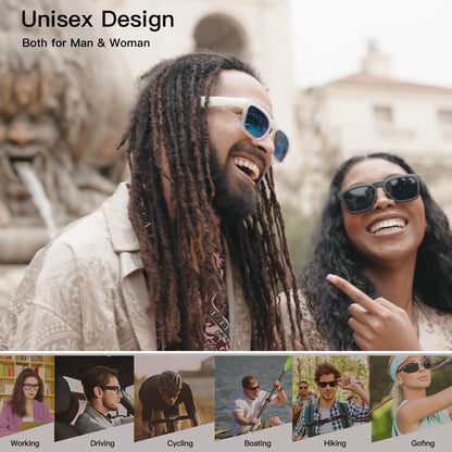 OhO Smart Glasses,Polarized Sunglasses with Bluetooth Speaker,Athletic/Outdoor UV Protection and Voice Control,