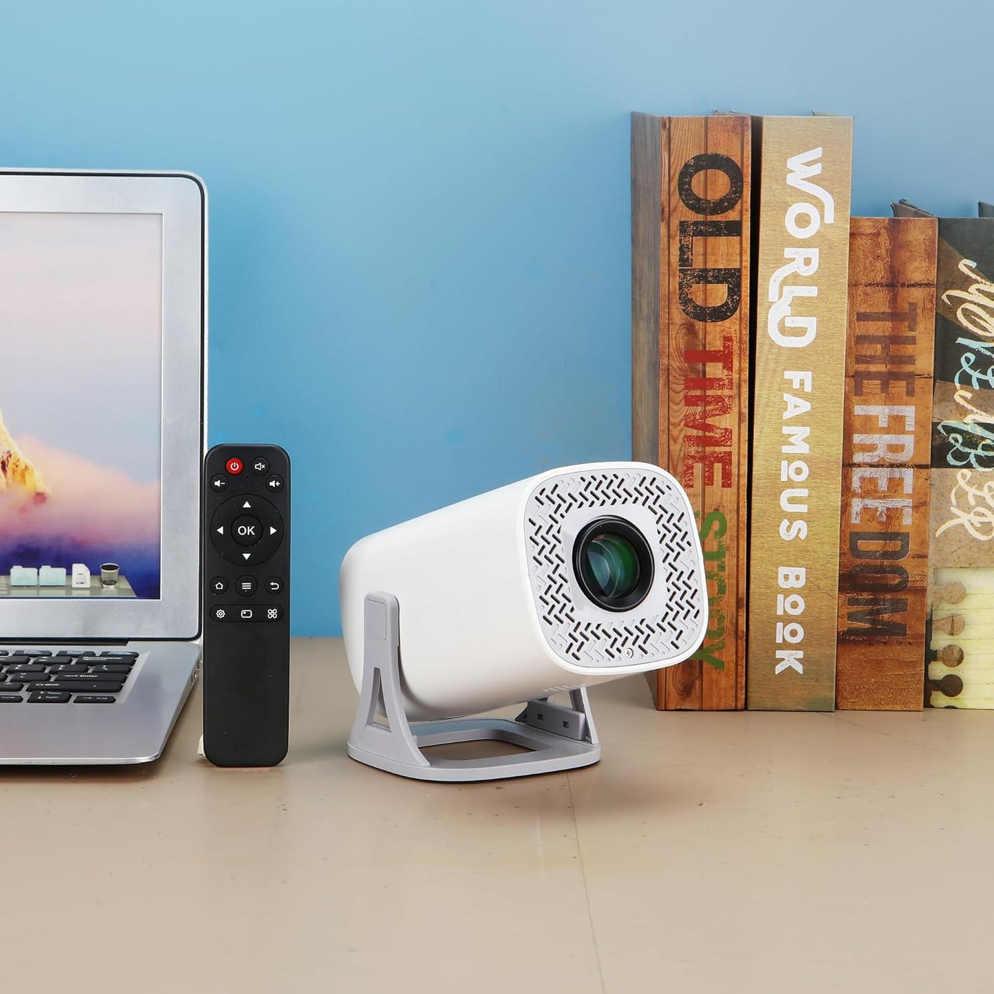 MZ TP1 (MINI Projector) with Bluetooth & Multiple Input Option, 180° Rotatable 1GB RAM & 8GB ROM LCD Portable Projector