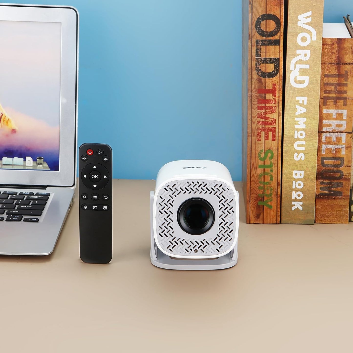 MZ TP1 (MINI Projector) with Bluetooth & Multiple Input Option, 180° Rotatable 1GB RAM & 8GB ROM LCD Portable Projector